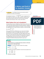 A History and Proof of The Quadratic Formula: Lesson