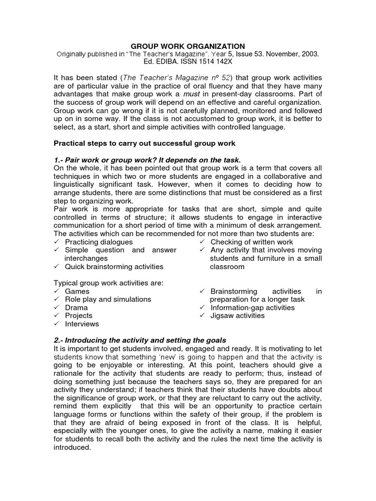 Effective Group Work Strategies | PDF | Classroom | Teachers