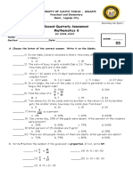 Mathematics 6: Second Quarterly Assessment