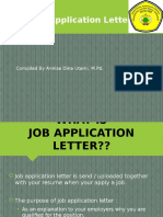 Job Application Letter: Compiled by Annisa Dina Utami, M.PD