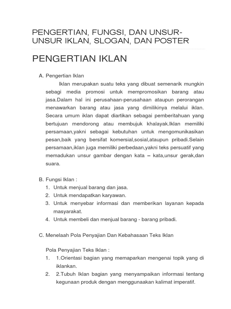 Contoh Teks Iklan Slogan Dan Poster Semua Tentang Informasi Poster