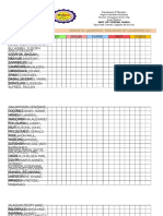 Grade Iii-Jackfruit Tracking of Learners Output: Name ESP English Filipino Math Science