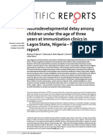 Neurodevelopmental Delay Among Children Under The Age of Three Years at Immunization Clinics in Lagos State, Nigeria - Preliminary