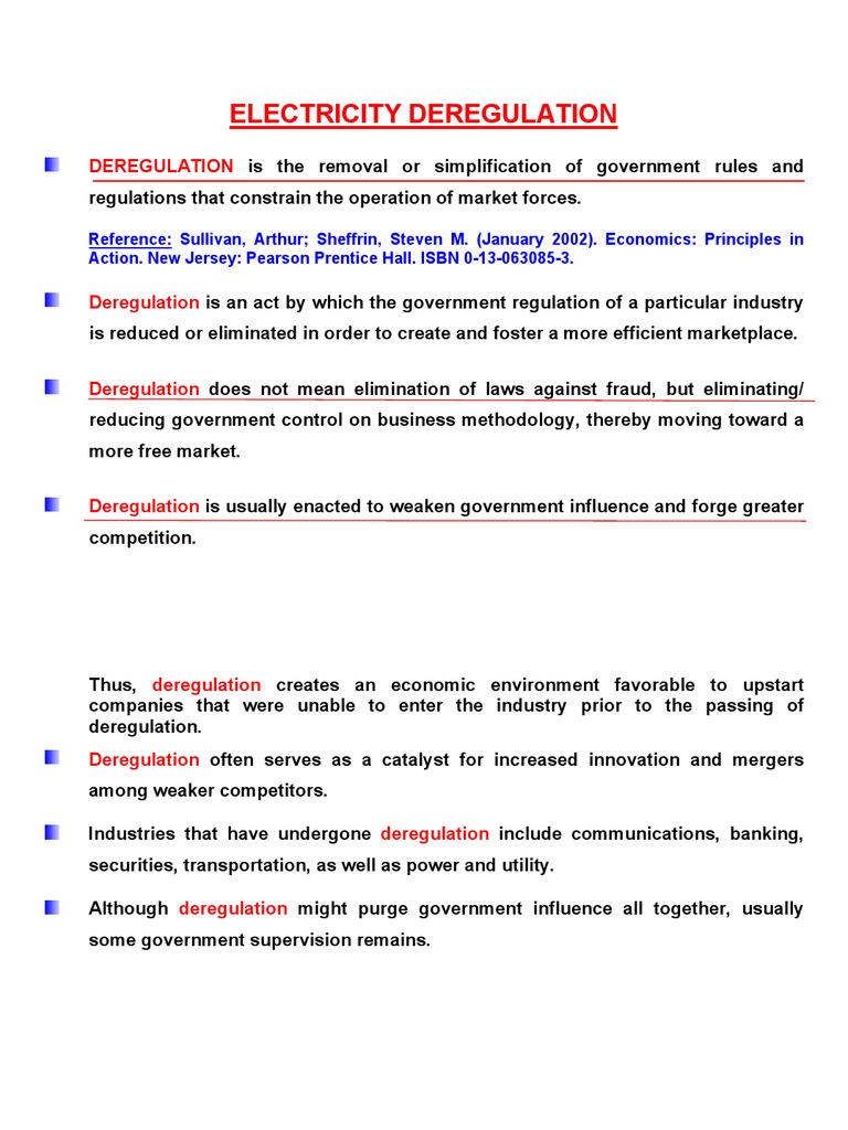 Understanding Electricity Deregulation | PDF | Electric Power ...