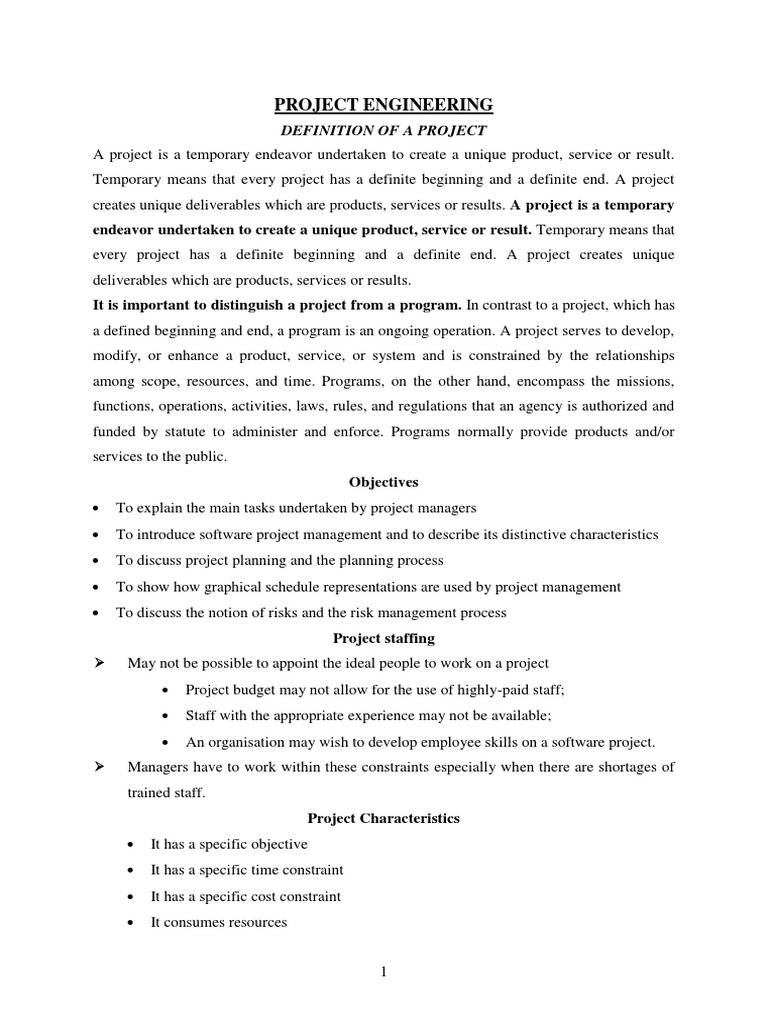 Project Engg Notes | PDF | Feasibility Study | Project Management
