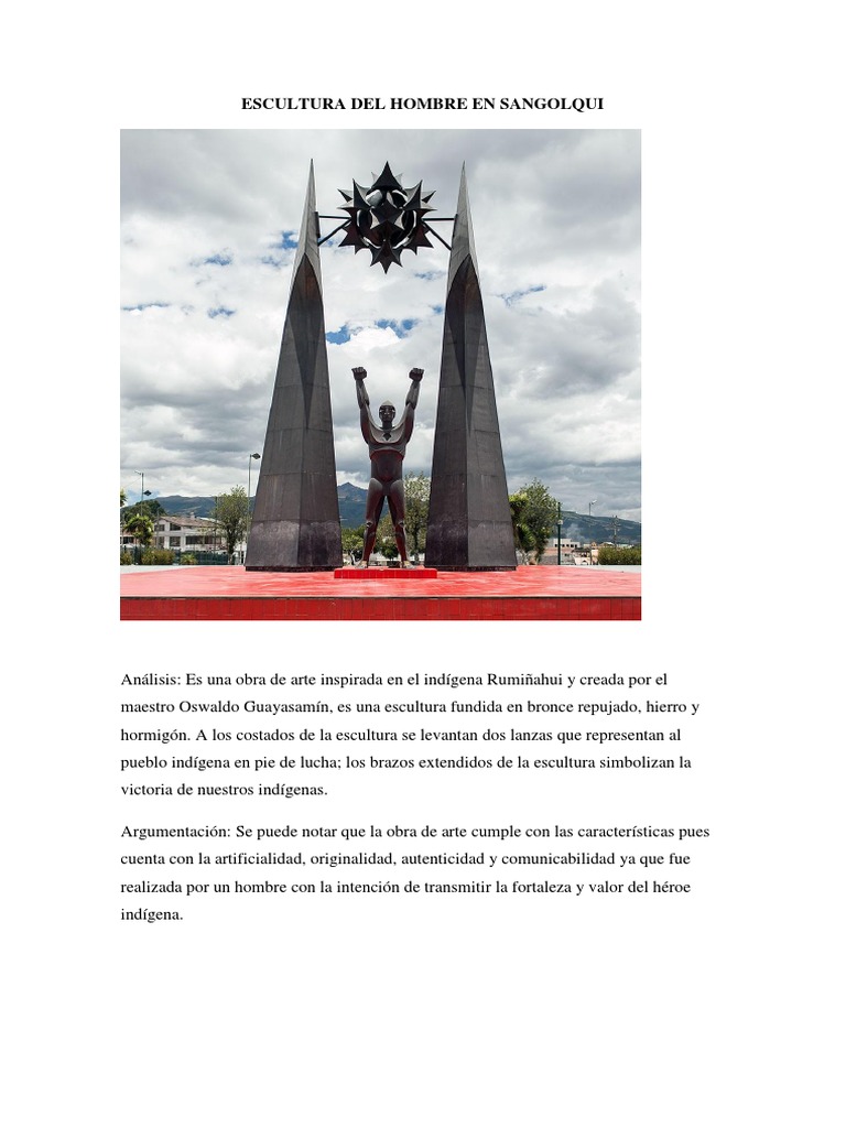 Escultura de Rumiñahui en Sangolquí | PDF | Escultura | Artes (general)