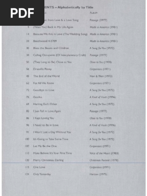 Carpenters - Anthology PDF | PDF
