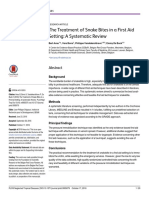 The Treatment of Snake Bites in A First Aid Setting: A Systematic Review