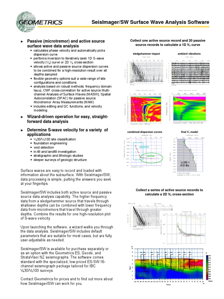 SeisImager SW Surface Wave Analysis Software | PDF | Applied And ...