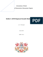 University of Kent School of Economics Discussion Papers: Kaldor's 1970 Regional Growth Model Revisited