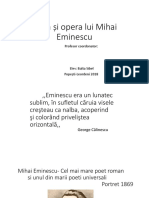 Viața Și Opera Lui Mihai Eminescu-Balta Sibel - cls-IX.2018