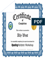 Rhworkshop Certificate-Ally West