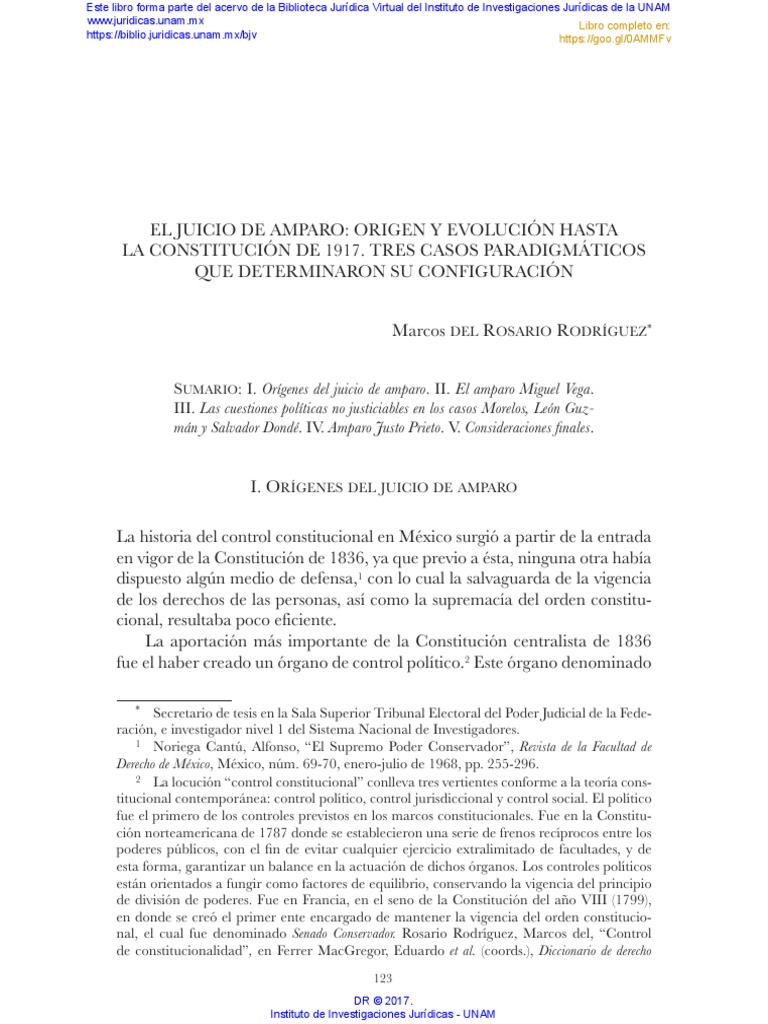 Origen del Juicio de Amparo en México | PDF | Juez | Constitución