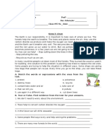 Teste Sobre o Ambiente 8ºano