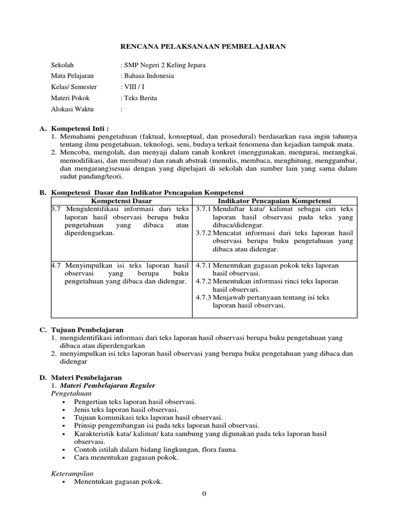 Teks Laporan Hasil Observasi Kelas 7 Berbagi Teks Penting