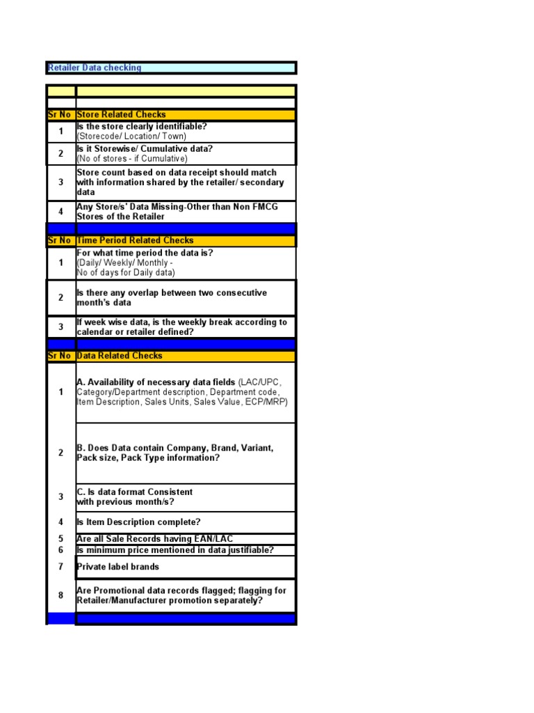 Hypercity Data Checking Template-Sept'10 | PDF | Retail | Brand