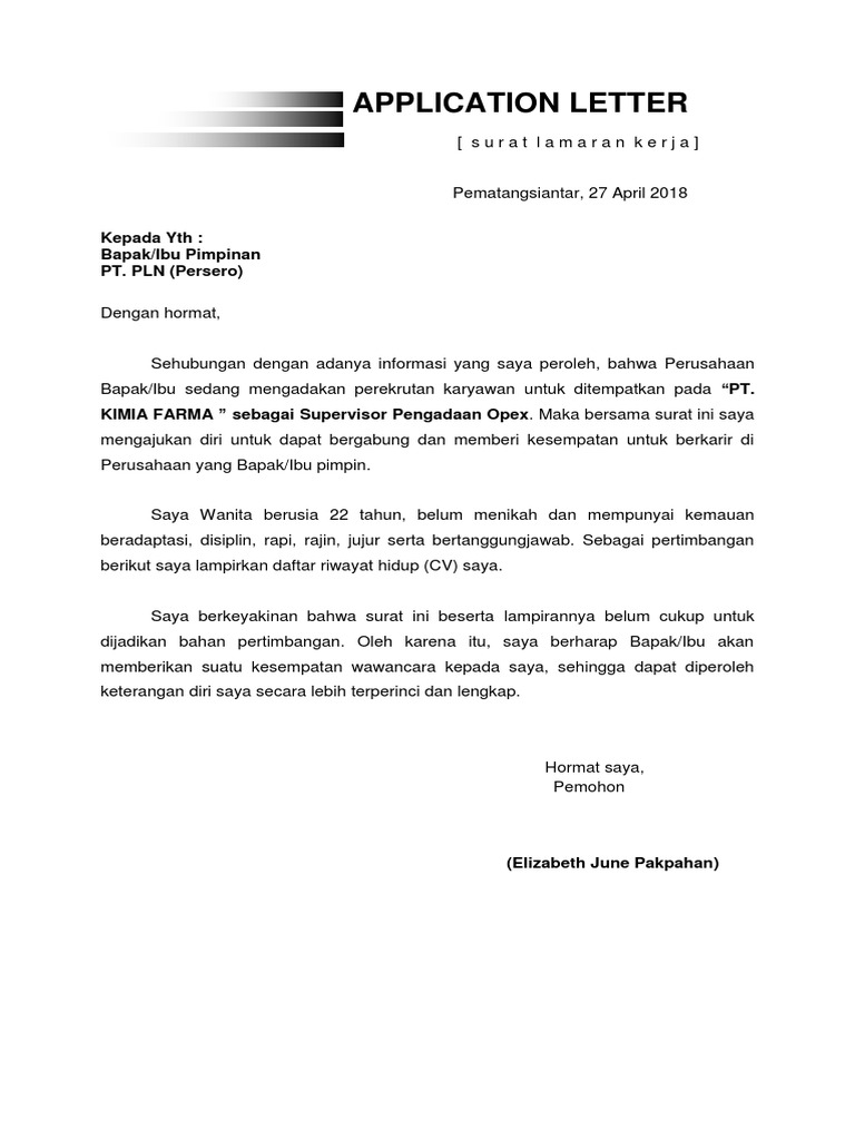 Surat Lamaran Dan Cvdocx