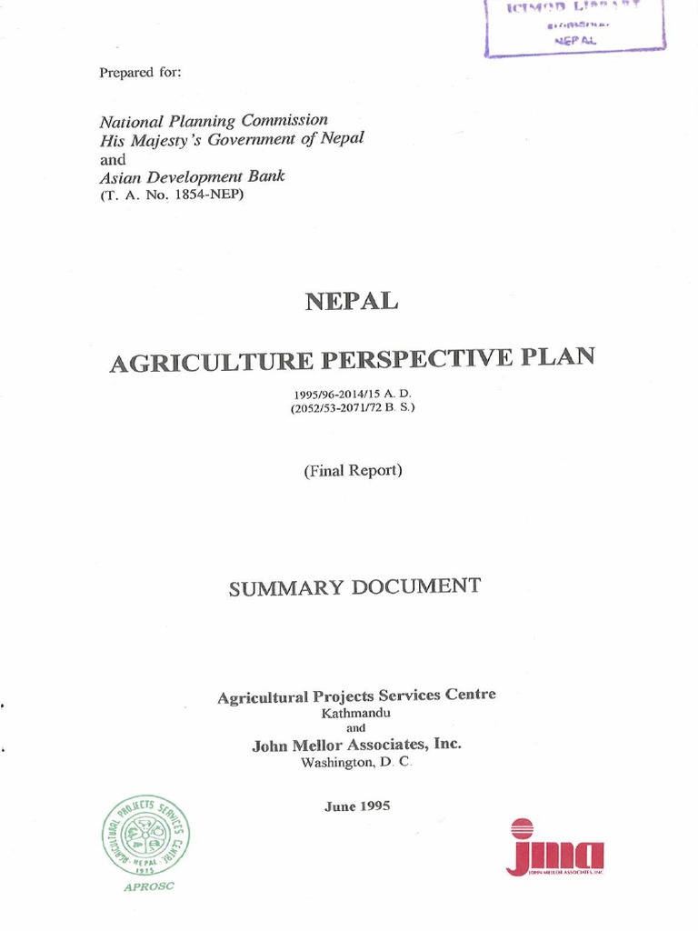 Nepal Agriculture Perspective Plan | PDF