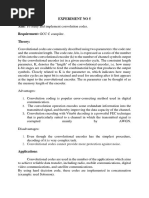 Experiment No 5 Aim: To Study and Implement Convolution Codes. Requirement: GCC C Compiler. Theory