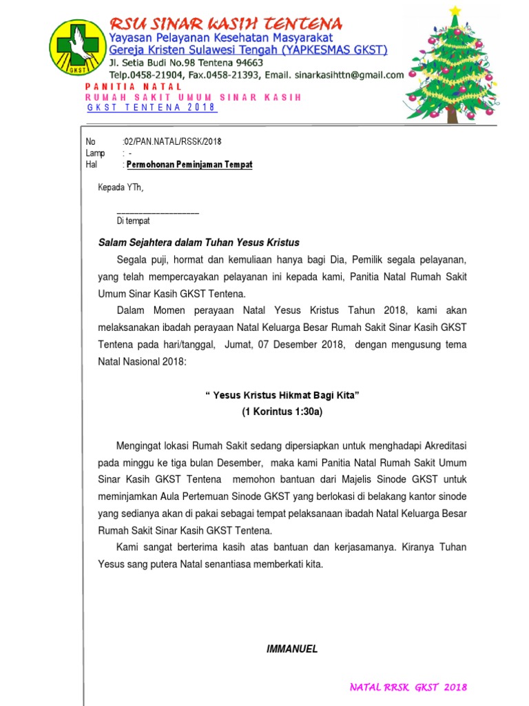 Surat Permohonan Tempat 2