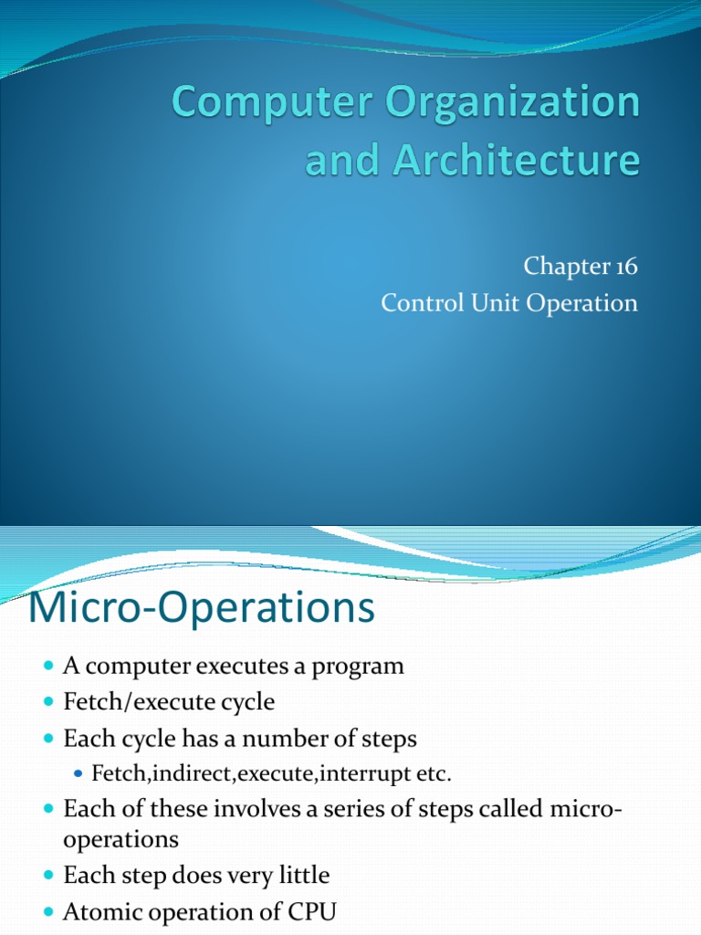 COA - Unit 4 - Lecture 1 | PDF | Central Processing Unit | Input/Output