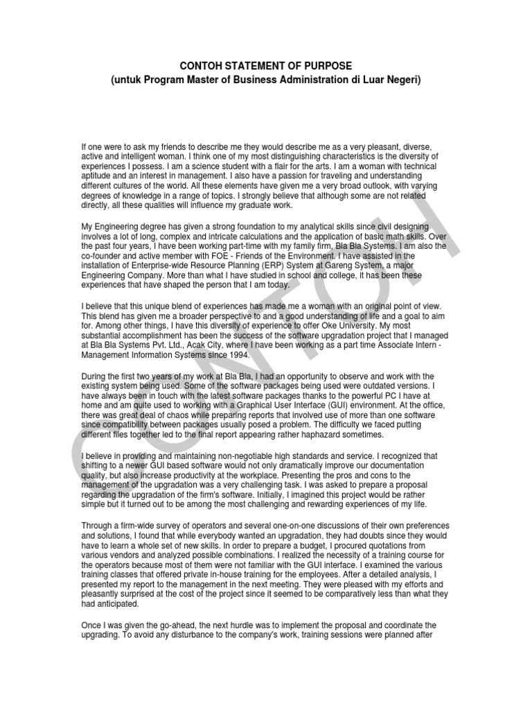 Contoh Statement of Purpose PDF Graphical User