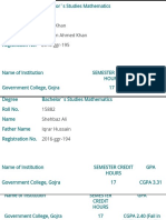 Bs Mathematics 3rd Semester Result