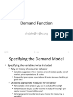 Demand Function Specification