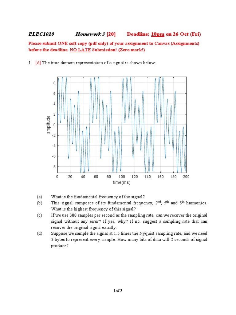Homework 3 PDF | PDF | Sampling (Signal Processing ...