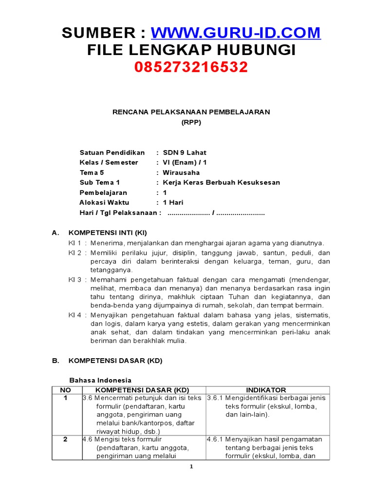 Soal Tematik Kelas 6 Tema 5 Kompetensi Dasar Ipa Dan Kunci Jawaban Guru Galeri