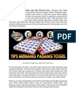 Cara Bermain Togel Online Agar Bisa Menang Terus