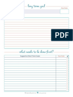 Long Term Goals Worksheet PDF