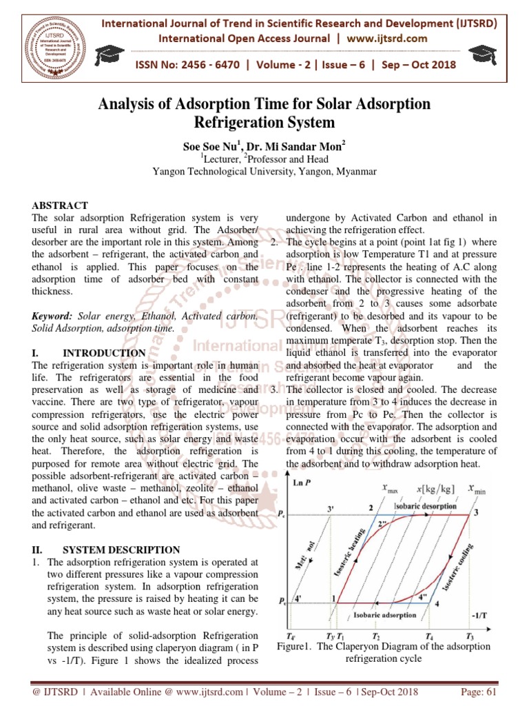 Analysis Of Adsorption Time For Solar Adsorption