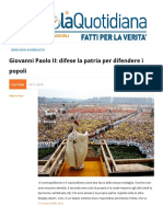 Giovanni Paolo II Difese La Patria Per Difendere i Popoli