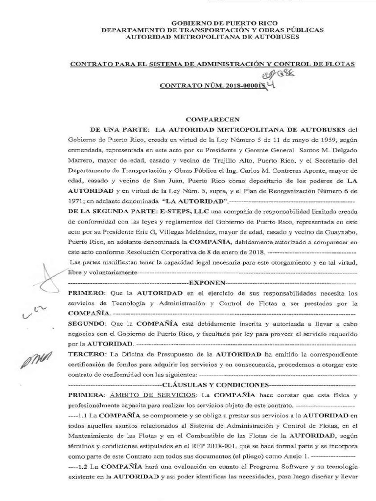 Contrato 2018 000014 3 990 720 00 Servicios Relacionados Con El Procesamiento De Datos Autoridad Metropolitana De Autobuses Puerto Rico Seguro