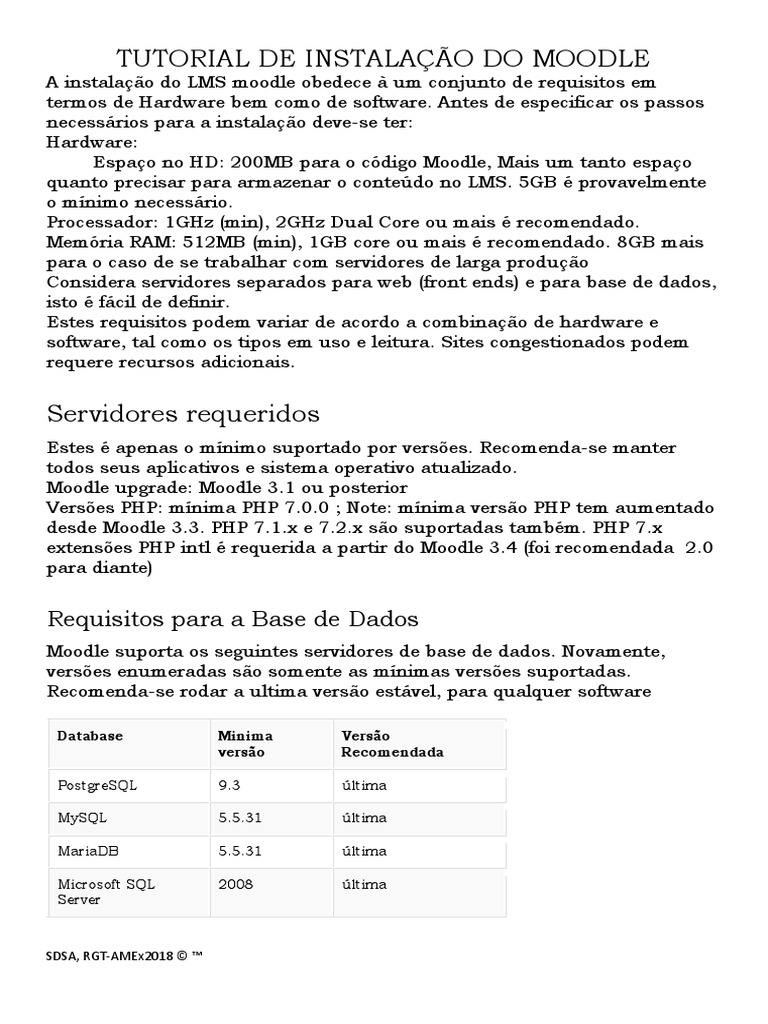 Tutorial de Instalação Do Moodle PDF | PDF | Serviços de informação da ...