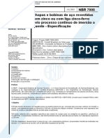 NBR 07008 Chapas de Aco Carbono Zincadas Pelo Processo Continuo de Imersao A Quente PDF