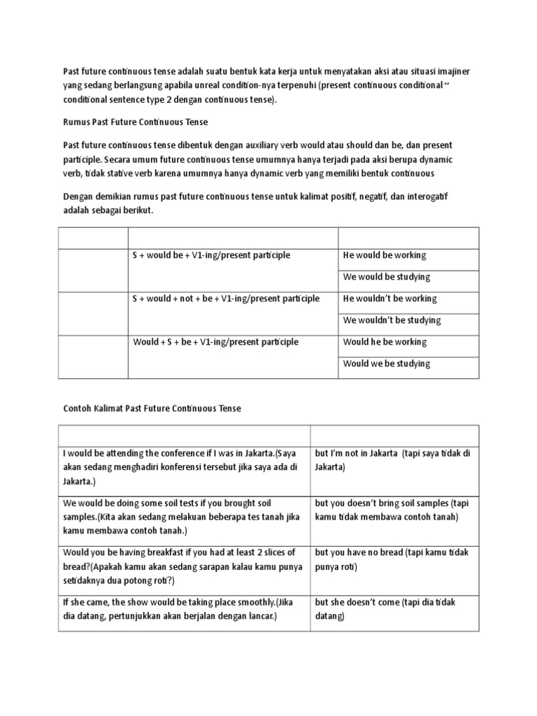 Past Future Continuous Tense | PDF