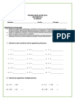 Prueba Nivelación 8vo Matematica