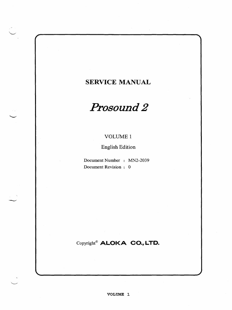 Aloka Prosound 2 Service Manual Pdf Pdf