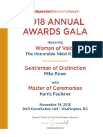 2018 ANNUAL Awards Gala: Woman of Valor Gentleman of Distinction Master of Ceremonies