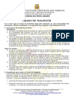 Requisitos para El Grado de Magister UNMSM
