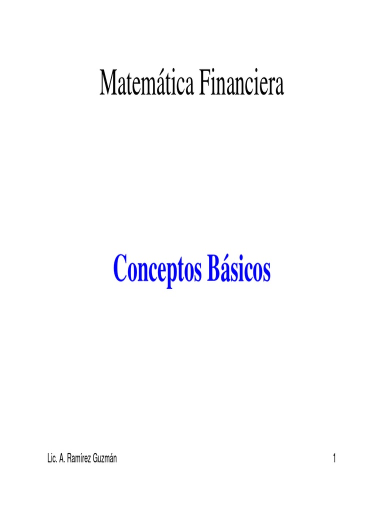 Matemática Financiera: Conceptos Clave | PDF | Finanzas Matemáticas ...