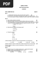 XI Comp - Sc. H.Y. Sample Paper 6