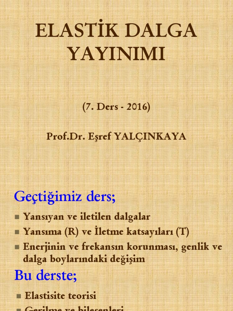 Elasti̇si̇te Teori̇si̇ | PDF