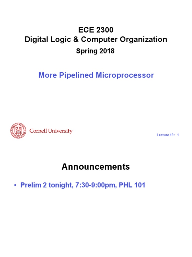 ECE 2300 Digital Logic & Computer Organization: More Pipelined ...