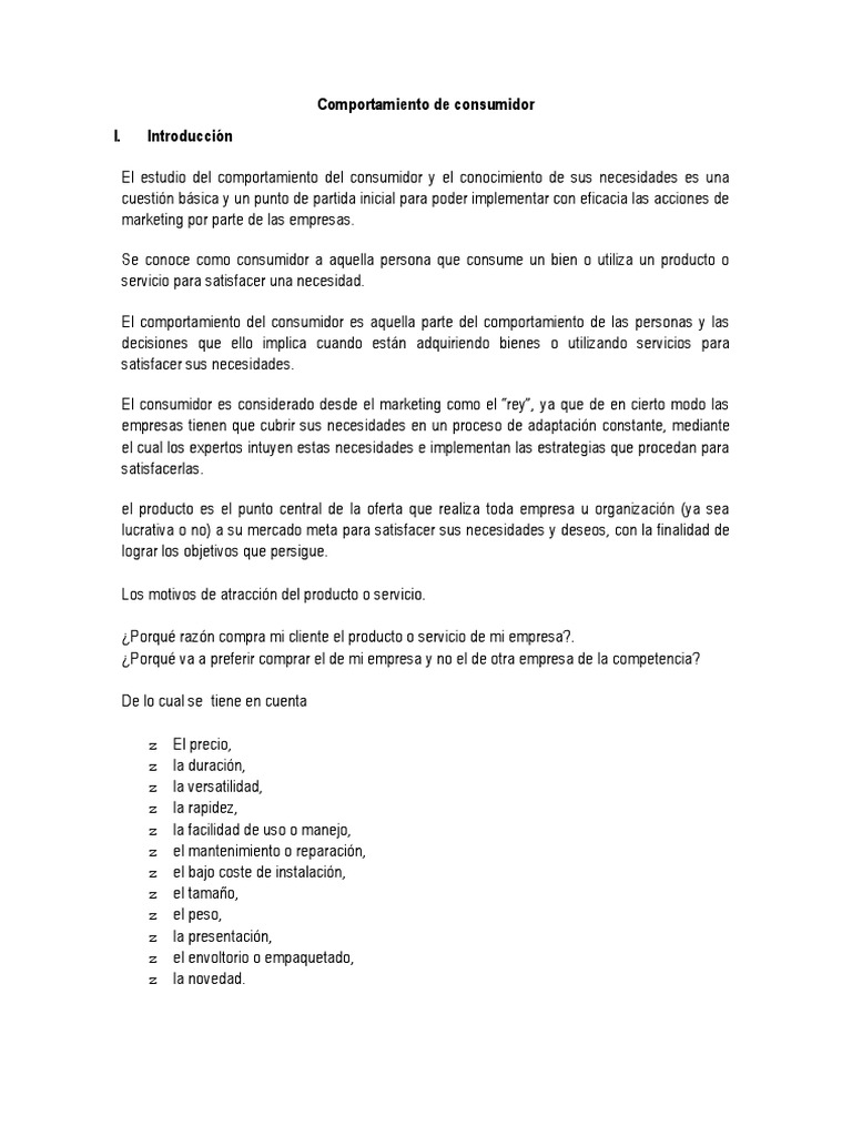 Comportamiento Del Consumidor y Producto | PDF | Producto (Negocio ...