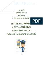 Ley de La Carrera y Situación Del Personal de La PNP y Sus Modificatorias (Actualizado)