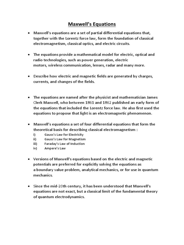 Maxwell | PDF | Maxwell's Equations | Magnetic Field