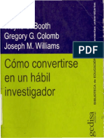 BOOTH Et Al - Cómo Convertirse en Un Hábil Investigador (2001, Gedisa) PDF